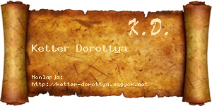 Ketter Dorottya névjegykártya